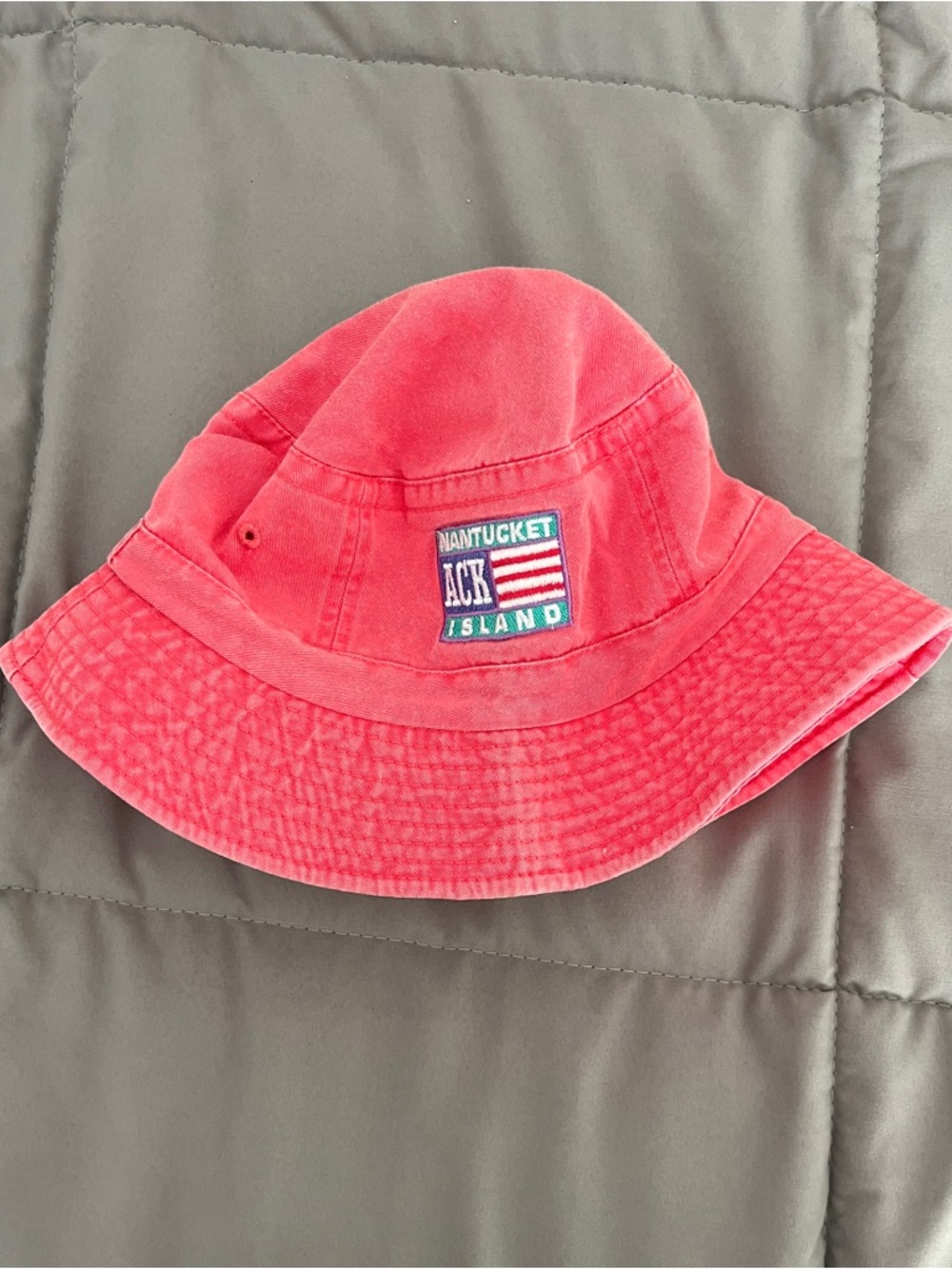 Nantucket Island ACK Bucket Hat 🌊 | Vintage Style Coral Hat | Coastal Preppy